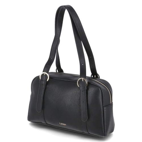 L.Credi Damen Schultertasche MAIRA Schwarz Kunstleder Vegan, 99-Ohne Größen:-, Color:schwarz von L.CREDI