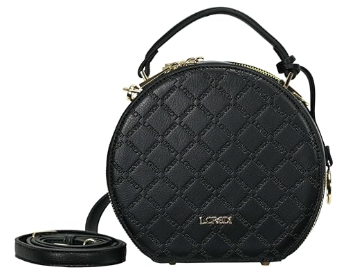 L.CREDI Damen Umhängetasche FILIBERTA Circle Round Crossbody rund 18x11x17,5 (schwarz) von L.CREDI