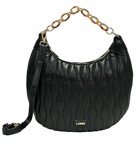 L.CREDI Hobo-Banana-Bag MAREN Damen-Schultertasche (schwarz) von L.CREDI