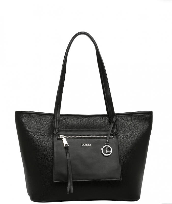L.CREDI - L.Credi Janka Shopper m mit Vortasche schwarz Schwarz von L.CREDI