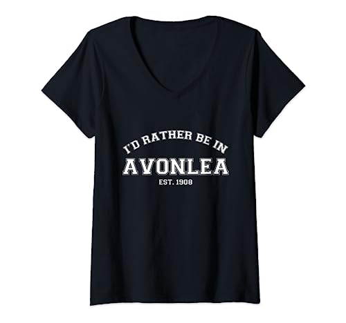 Damen L.M. Montgomery Green Gables Ich wäre lieber in Avonlea T-Shirt mit V-Ausschnitt Damen L.M. Montgomery Green Gables Ich wäre lieber in Avonlea T-Shirt mit V-Ausschnitt von L.M. Montgomery Fan