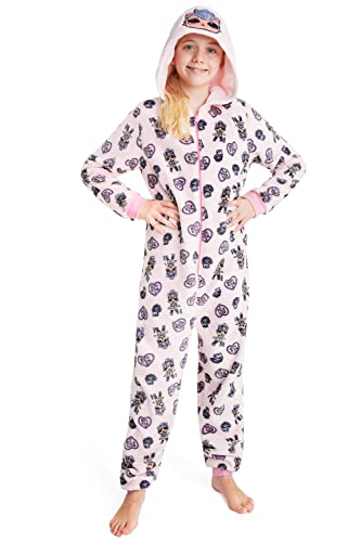 L.O.L. Surprise! Onesie Kinder, Fleece Overall für Mädchen, LOL Jumpsuit Kinder mit Einhorn und Kitty Queen, Jumpsuit Kuschelig 4-12 Jahre (Rosa, 9-10 Jahre) von L.O.L. Surprise!