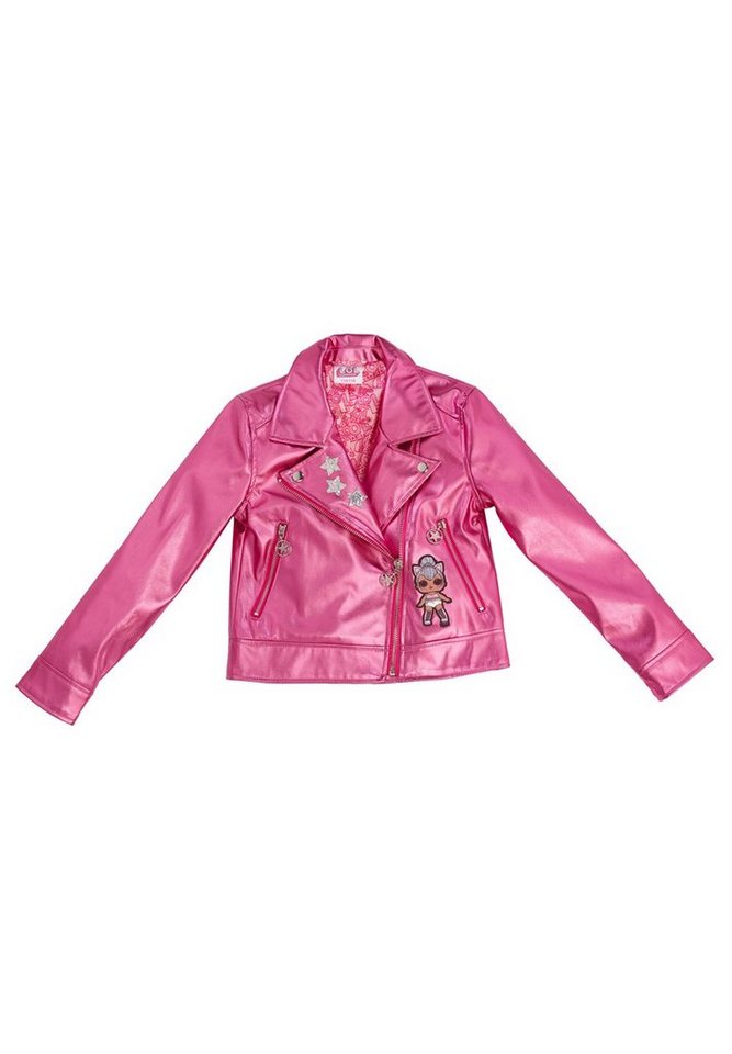 L.O.L. SURPRISE! Bikerjacke Kinder Mächen Kunstleder-Jacke mit Glitzersternen von L.O.L. SURPRISE!