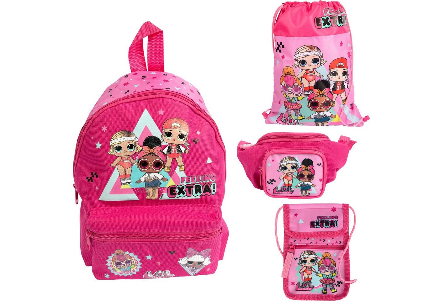 L.O.L. SURPRISE! Kinderrucksack LOL Surprise Kinder 4 teiliges Set Kita Rucksack (Set, 4-tlg) von L.O.L. SURPRISE!