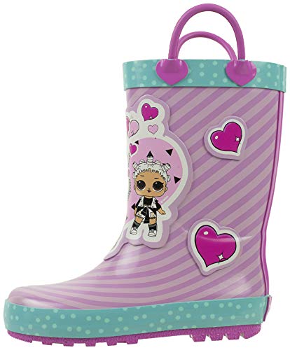 L.O.L Surprise! Mädchen Regenstiefel Fancy and Fresh 100% Gummi, wasserdicht mit leicht anzuziehenden Griffen, Alter 2 bis 10 Jahre, Violett (violett), 31/32 EU von L.O.L. Surprise!