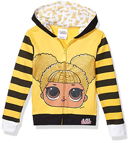 L.O.L Surprise! Mädchen The Glitterati Queen Bee Big Face Zip-up Hoodie Kapuzenpulli, goldfarben/schwarz, Medium von L.O.L. Surprise!