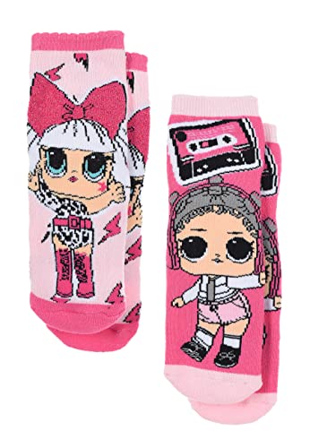 L.O.L. Surprise! Kinder Mädchen Socken 2 Paar Gumminoppen Stopper-Socken Strümpfe (23/26, numeric_23) von L.O.L. Surprise!