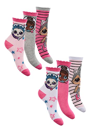 L.O.L. Surprise! Kinder Mädchen Socken 6 Paar Strümpfe Paket Set (23/26) von L.O.L. Surprise!