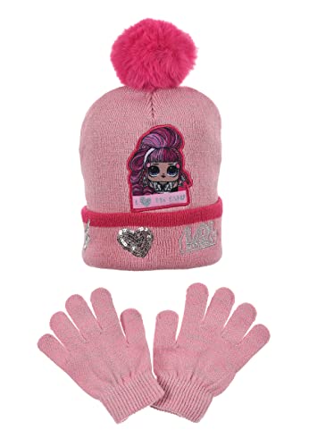 L.O.L. Surprise! Kinder Mädchen Winter-Set Mütze + Handschuhe Bommel (54) von L.O.L. Surprise!