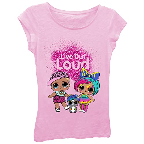 L.O.L. Surprise! Mädchen Mädchen Power Kurzarm-T-Shirt Mädchen 4-16, Helles Pink, 4-5 von L.O.L. Surprise!