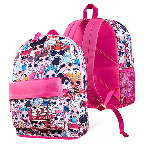 L.O.L Surprise! LOL Rucksack für Kinderzimmer, Mädchen Rucksack, Kinder Tasche für Mädchen, gepolsterte Schultern Kleinkind Tasche mit Reißverschluss, Glamour Geschenk, 40cm x 28cm, Rosa von L.O.L Surprise!