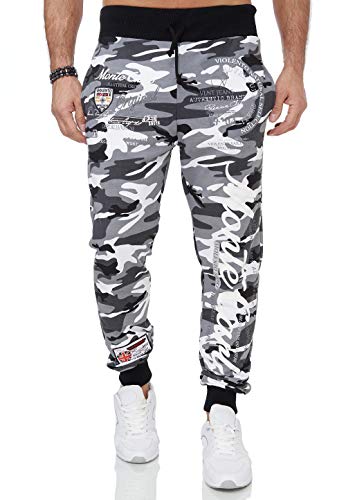 L.gonline Herren Jogginghose lang | Monte Carlo 592 | Grau/Camouflage | XXL von L.gonline