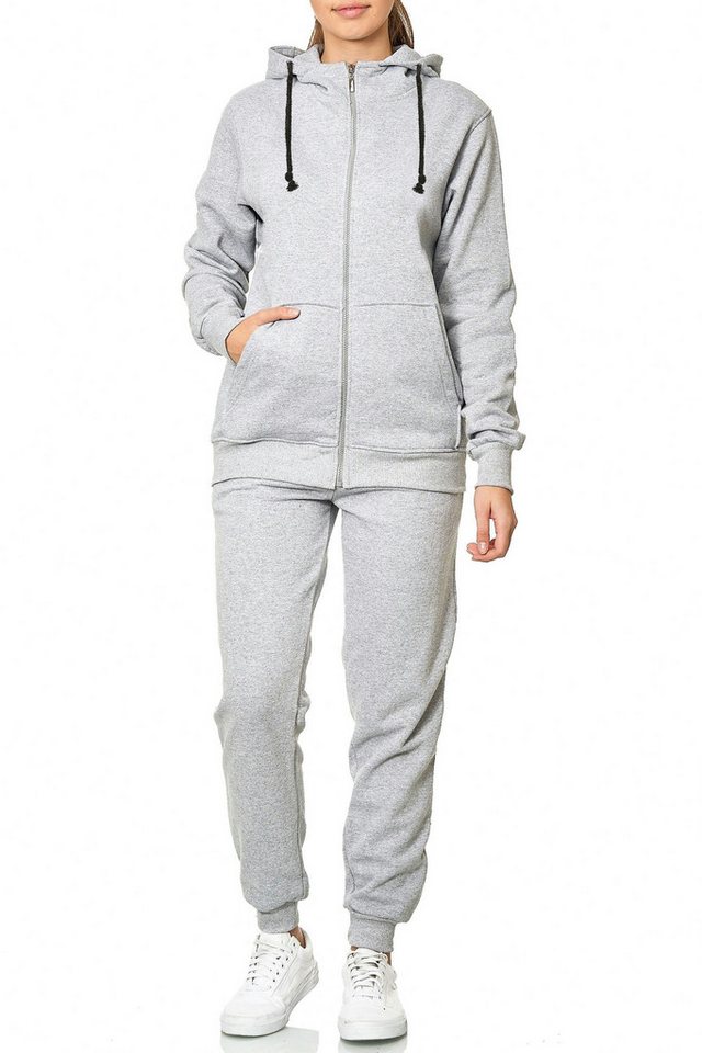 L.gonline Freizeitanzug Damen Jogging-ANZUG X240, Prime (Kapuzenjacke mit Reißverschluss, Hose, 2-tlg), Fitness Freizeit Casual von L.gonline