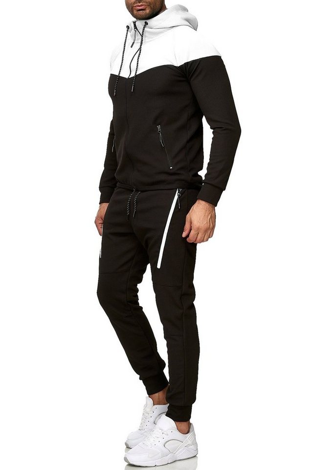 L.gonline Freizeitanzug Herren Jogginganzug, Freizeitanzug, Sporthose und Kapuzenjacke, 984 (Kapuzenjacke mit Reißverschluss, Hose, 2-tlg), Fitness Freizeit Casual von L.gonline