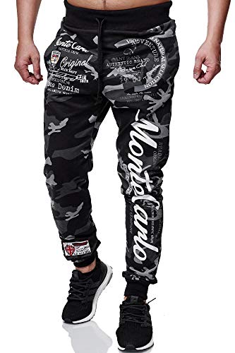 L.gonline Herren Jogginghose lang | Monte Carlo 592 | Anthrazit/Camouflage | XXL von L.gonline