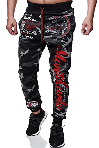 L.gonline Herren Jogginghose lang | Monte Carlo 592 | Anthrazit/Rot/Camouflage | XL von L.gonline