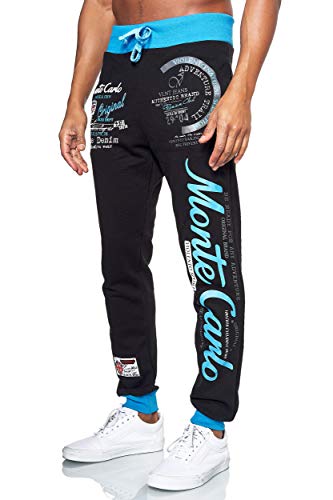 L.gonline Herren Jogginghose lang | Monte Carlo 592 | Schwarz/Blau | XXL von L.gonline