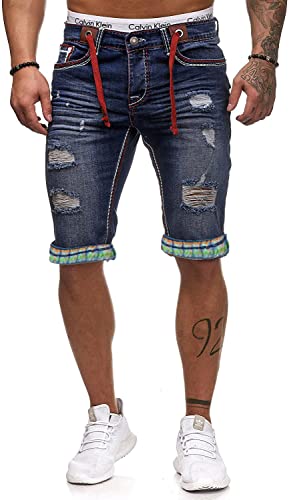 L.gonline Jeans Bermuda Herren Dicke Naht L-2020 (W30, D-Rot) von L.gonline