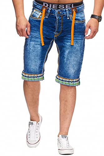 L.gonline Jeans Bermuda Herren Dicke Naht L-2020 (W33, H-Orange) von L.gonline