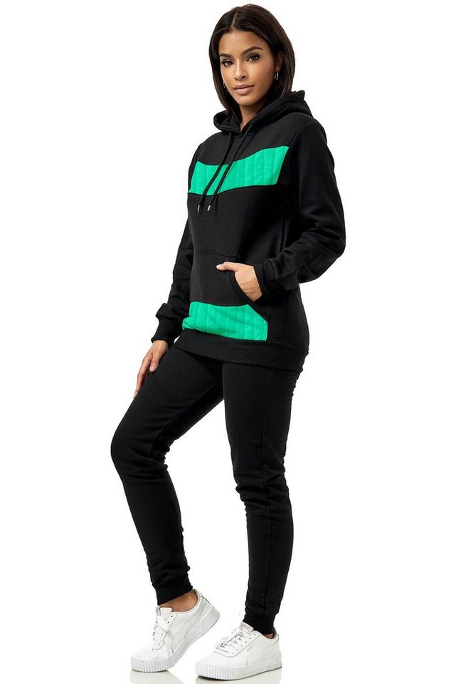 L.gonline Jogginganzug Damen Freizeitanzug, Sportlich, mit Streifen 526 (Packung, 2-tlg), Fitness Freizeit Casual von L.gonline