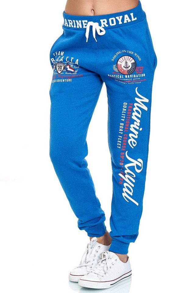 L.gonline Jogginghose Damen JoggingHOSE lang, Trainingshose Baumwolle, Sporthose mit Bündc (Sweatpants, 1-tlg) mit elastischem Bund von L.gonline