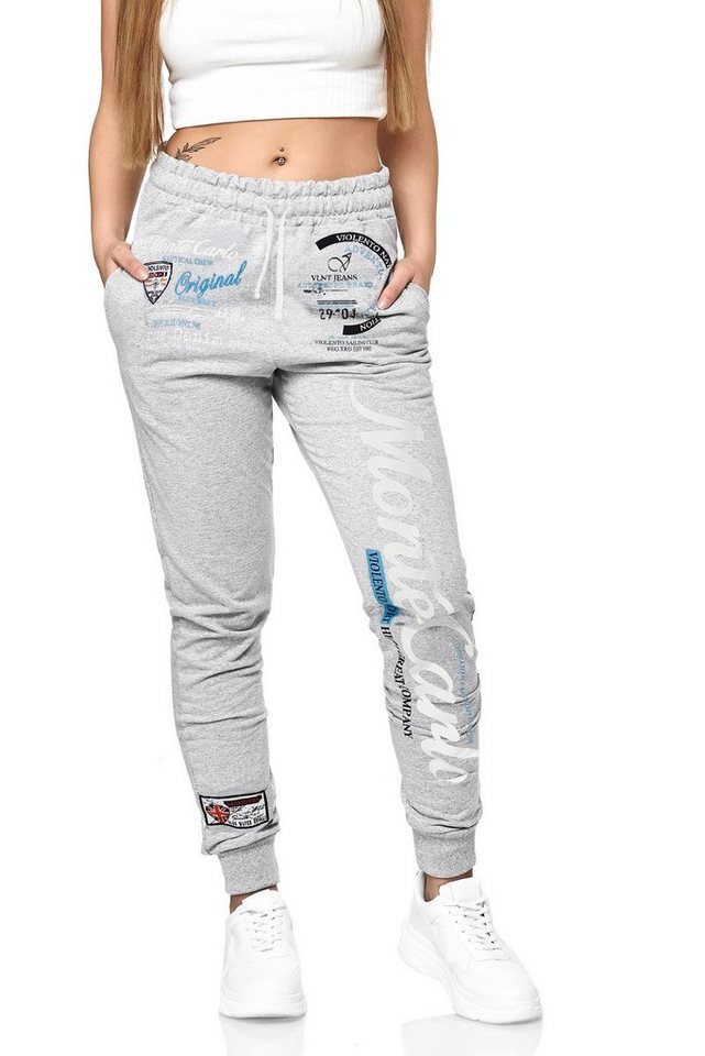 L.gonline Jogginghose Damen Jogginghose, Freizeithose, Sporthose, Monte Carlo 592 (Sweatpants, 1-tlg) mit elastischem Bund von L.gonline