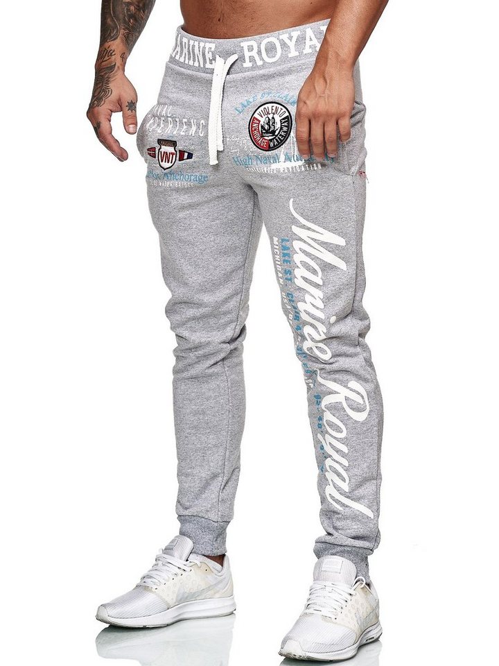 L.gonline Jogginghose Herren JoggingHOSE lang, Trainingshose Baumwolle, Sporthose mit (Sweatpants, 1-tlg) Fitness Freizeit Casual von L.gonline