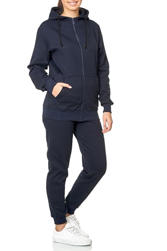 Violento Damen Jogging-Anzug Uni 586 Trainings-Jacke mit Reißverschluss, Navy, Gr.- 3XL von L.gonline