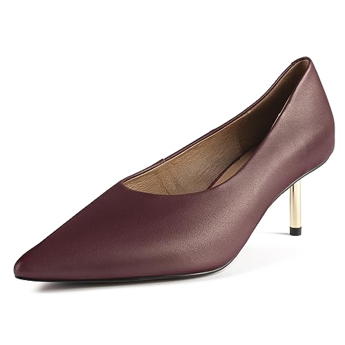 L37 HANDMADE SHOES Damen Damenpumps I High Heels I Naturleder I Handgefertigte Schuhe I Einzigartiger Stil I Deja Vu Pump, Bordeaux, 35 EU von L37 HANDMADE SHOES