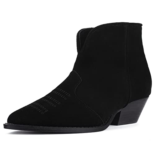 L37 HANDMADE SHOES Damen Stiefeletten I Wildleder I Lederfutter I Handgefertigte Schuhe I Dancing in The Moonlight I Ankle Boot, Black, 35 EU von L37 HANDMADE SHOES