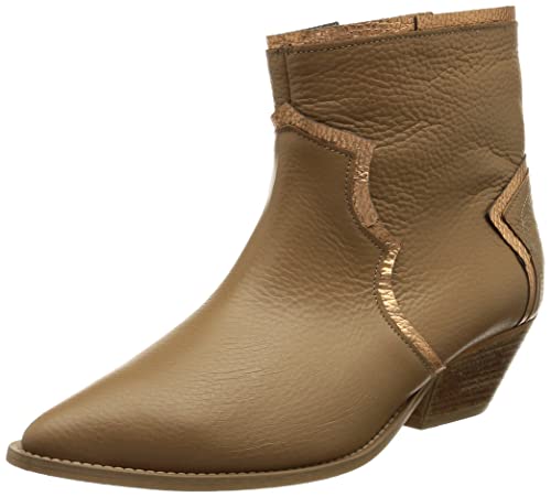 L37 - Damen Stiefeletten I Ankle Boots I Naturleder I Lederfutter I Handgefertigte Schuhe I Einzigartiger Stil I Bequem und Elegant I Here Comes the Rain - Hellbraun/Gold, Gr. 40 von L37 HANDMADE SHOES