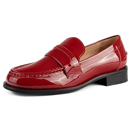 L37 HANDMADE SHOES Damen Lackleder I Handgefertigte Schuhe I Einzigartiger Stil I Good Advice Loafer, Red, 39 EU von L37 HANDMADE SHOES