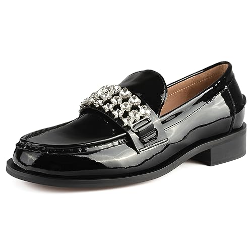 L37 HANDMADE SHOES Damen Lackleder I Handgefertigte Schuhe I Einzigartiger Stil I Invisible Empire Loafer, Black, 40 EU von L37 HANDMADE SHOES