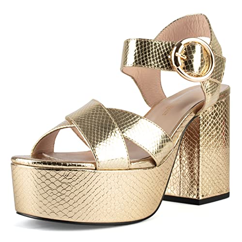 L37 HANDMADE SHOES Damen More Heeled Sandal, Gold, 40 EU von L37 HANDMADE SHOES