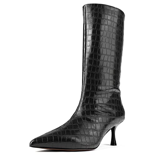 L37 HANDMADE SHOES Damen Poison Heart Mid Calf Boot, Black, 39 EU von L37 HANDMADE SHOES