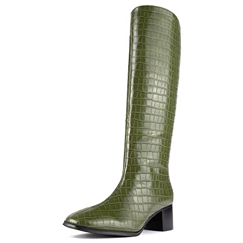 L37 HANDMADE SHOES Damen Polar Nights Zip Knee High Boot, Green, 36 EU von L37 HANDMADE SHOES