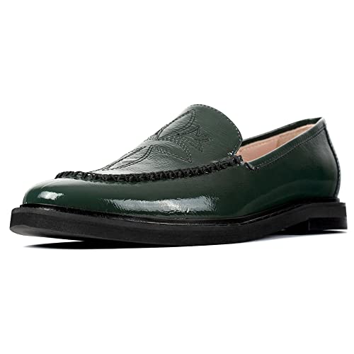 L37 HANDMADE SHOES Damen STILL Waiting Loafer Flat, Green, 36 EU von L37 HANDMADE SHOES