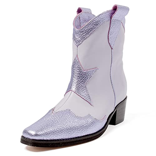 L37 HANDMADE SHOES Damen Stiefel I Cowboystiefel I Wildleder I Lederfutter I Handgefertigte Schuhe I Sky Full of Stars I Western Boot, Lilac, 35 EU von L37 HANDMADE SHOES