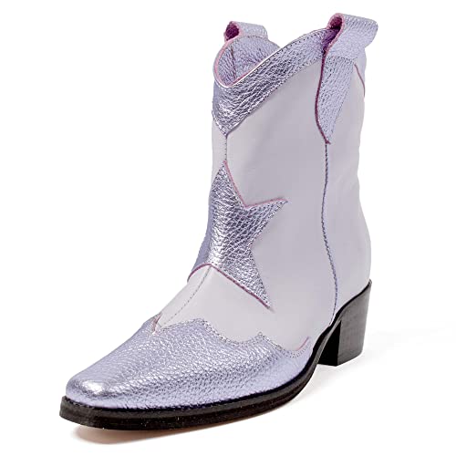 L37 HANDMADE SHOES Damen Stiefel I Cowboystiefel I Wildleder I Lederfutter I Handgefertigte Schuhe I Sky Full of Stars I Western Boot, Lilac, 36 EU von L37 HANDMADE SHOES