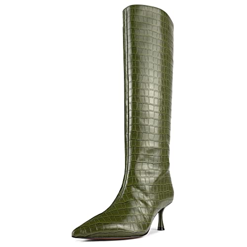 L37 HANDMADE SHOES Damen Somebody Told ME Knee High Boot, Green, 35 EU von L37 HANDMADE SHOES