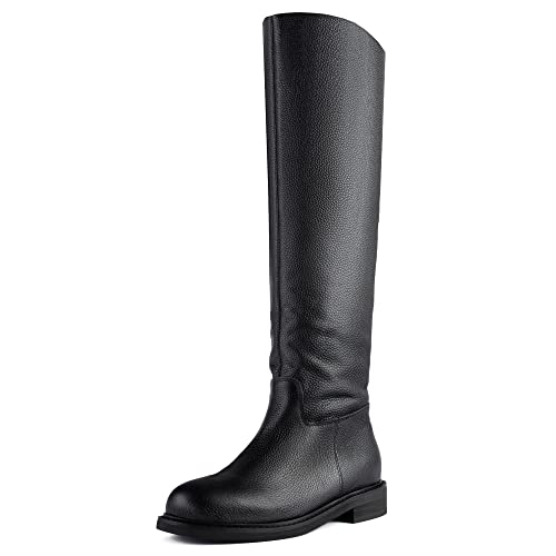 L37 HANDMADE SHOES Damen Stiefeletten I Glattleder I Lederfutter I Handgefertigte Schuhe I Bequem und Elegant I Mr Jones Maxi I Knee High Boot, Schwarz, 36 EU von L37 HANDMADE SHOES
