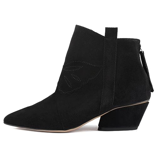 L37 - Damen Schuhe, Stiefeletten, Wildleder, Handgefertigte Schuhe, Einzigartiger Stil, Bequem und Elegant, FEEL MY NEEDS - Schwarz von L37 HANDMADE SHOES