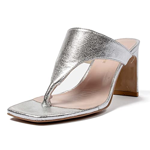 L37 HANDMADE SHOES Heeled Sandals SAYONARA, Silver, 35 von L37 HANDMADE SHOES