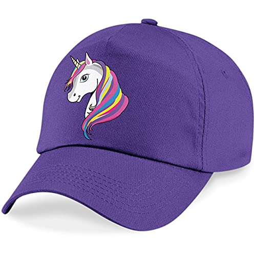 L4 Einhorn-Baseballkappe für Mädchen, Regenbogen, Sommerhut für Kinder, violett, Einheitsgröße L4 Einhorn-Baseballkappe für Mädchen, Regenbogen, Sommerhut für Kinder, violett, Einheitsgröße von L4