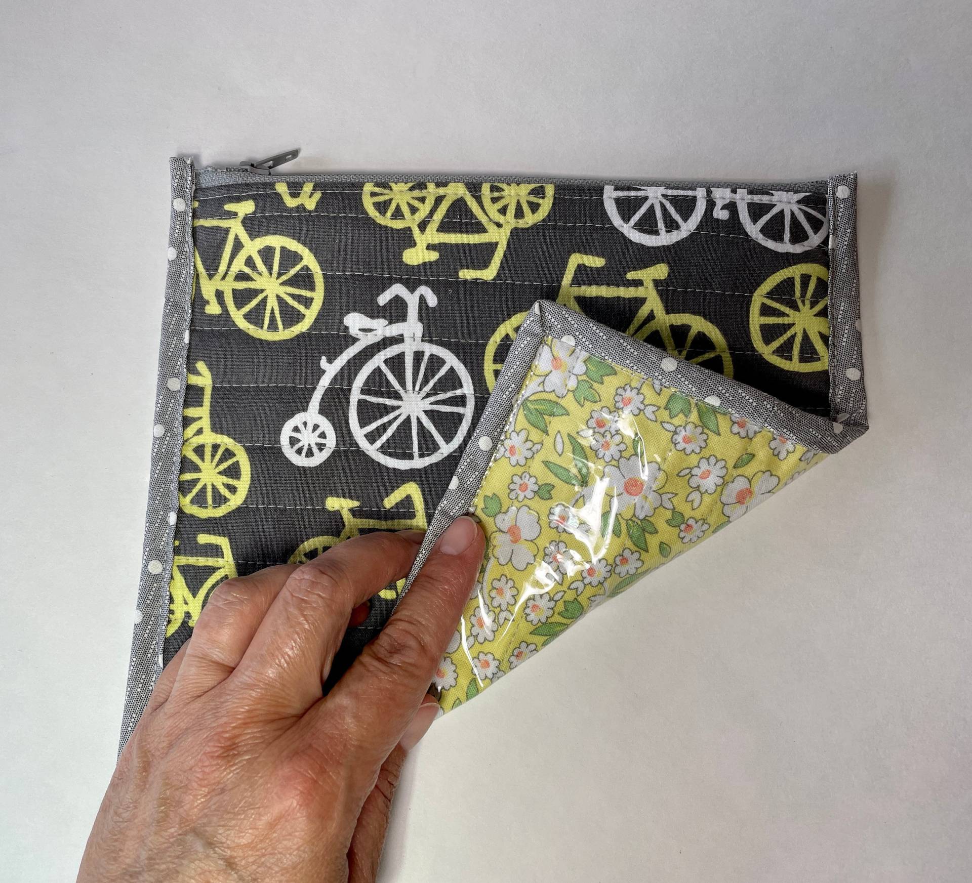 Transparenter Geldbeutel Aus Vinyl Organizer Tasche, Fahrrad, Floral von L7Sisters