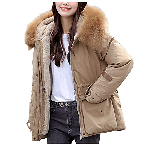 L9WEI Damen Jacke, Damen Daunenjacke mit Kapuze Warme Winterjacke Winter Dicker Elegant Wintermantel Casual Daunenjacke Leichte Outdoor Jacket von L9WEI