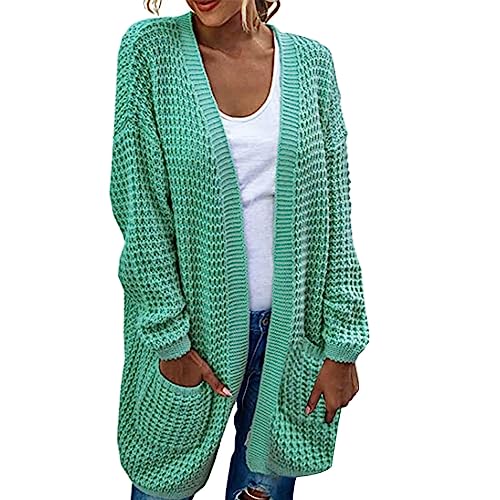 Pullover für Damen, Damen Grob Gestrickt Strickjacke mit Taschen Casual Lose Lange Ärmel Pullover Outwear Frauen Herbst Warme Strick Mantel von L9WEI