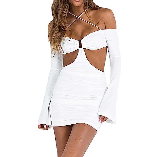 Sommerkleid Damen, Damen Leicht Elegant Sommerkleid Rückenfreies Bedrucktes Sommerkleider Maxikleider Damen Sommer Ärmelloses Midikleid Blusenkleid Damen von L9WEI