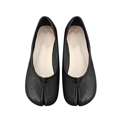 Women PU Leather Shoes Low Top Round Toe Slip On Fashion Shoes Elegant Casual Simple Canvas Flats Walking Running Shoes von L9WEI