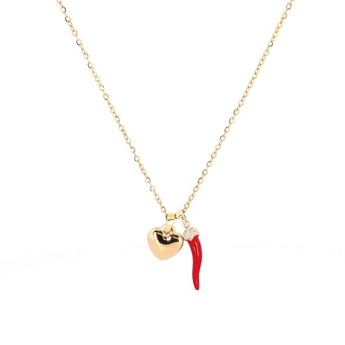 LA CORNE ITALIENNE Eleganza Halskette Silber Stahlkette Corno Corona und Stahl Herz Unikat Edelstahl Zirkonia LA CORNE ITALIENNE Eleganza Halskette Silber Stahlkette Corno Corona und Stahl Herz Unikat Edelstahl Zirkonia von LA CORNE ITALIENNE